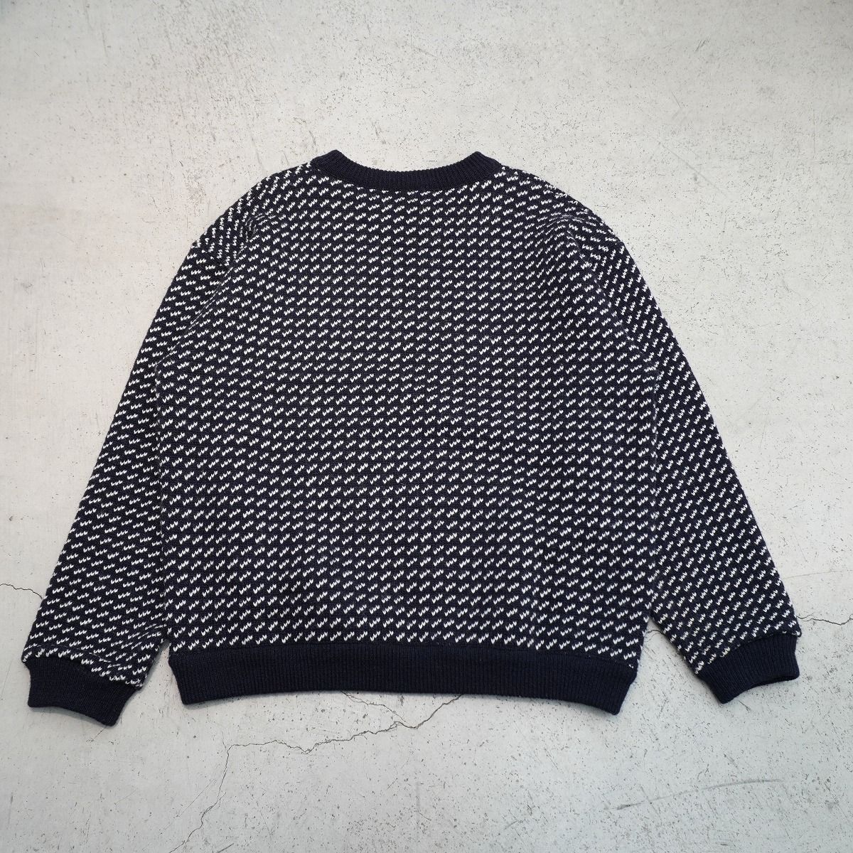 名作 80S L.L.Bean LLBean エルエルビーン バーズアイ柄 ウール ニット