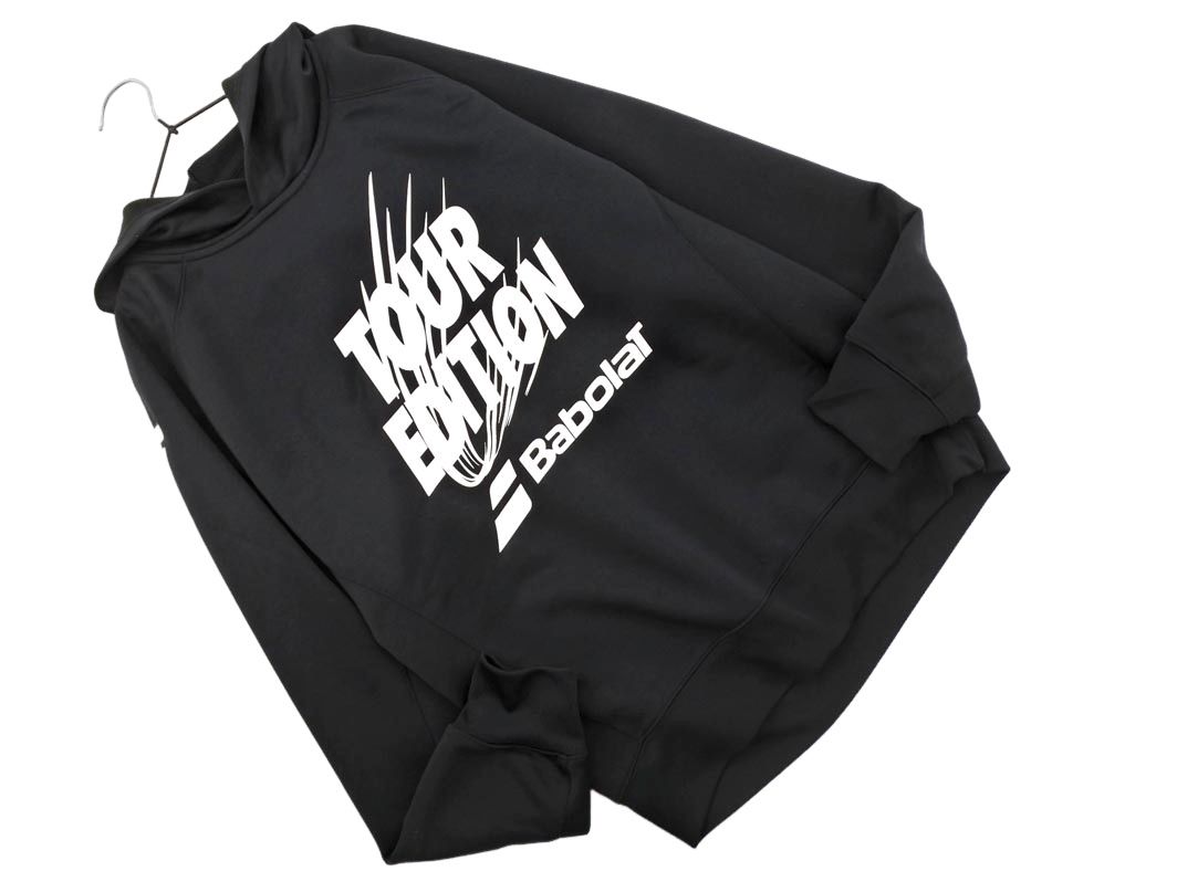 Babolat バボラ プリント プルオーバー パーカー sizeL/黒