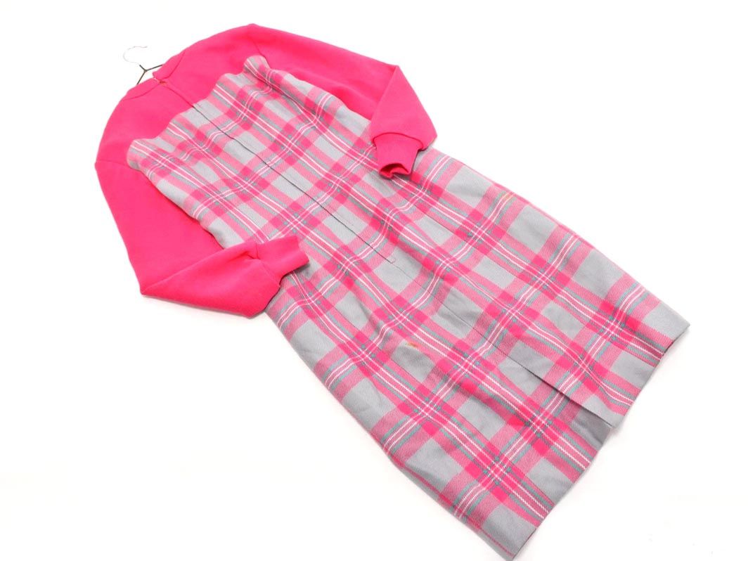 Courreges クレージュ ウール100% チェック ワンピース size9AR Courreges クレージュ ウール100% チェック ワンピース size9AR