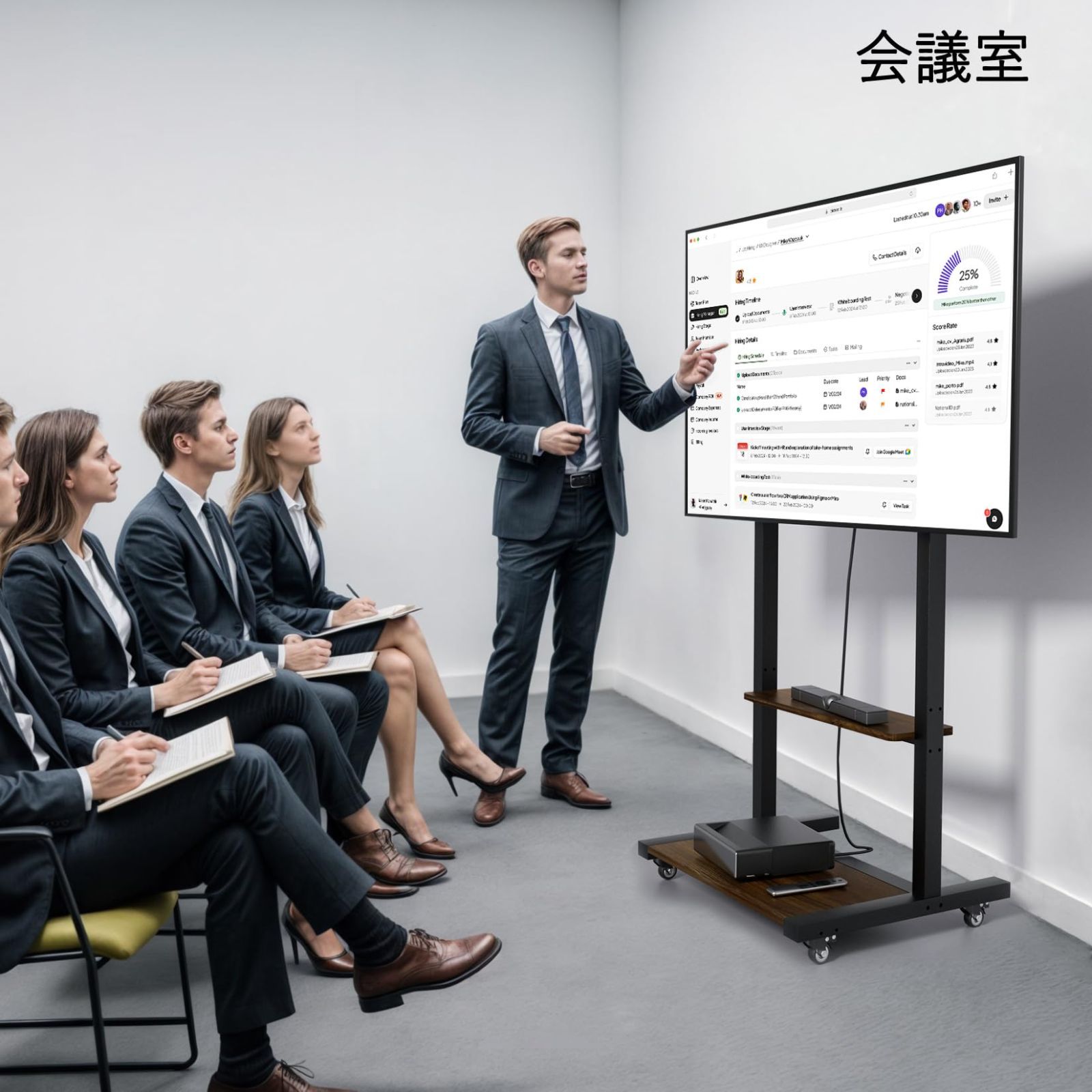 UNHO テレビスタンド テレビ台 キャスター付き モニタースタンド 40