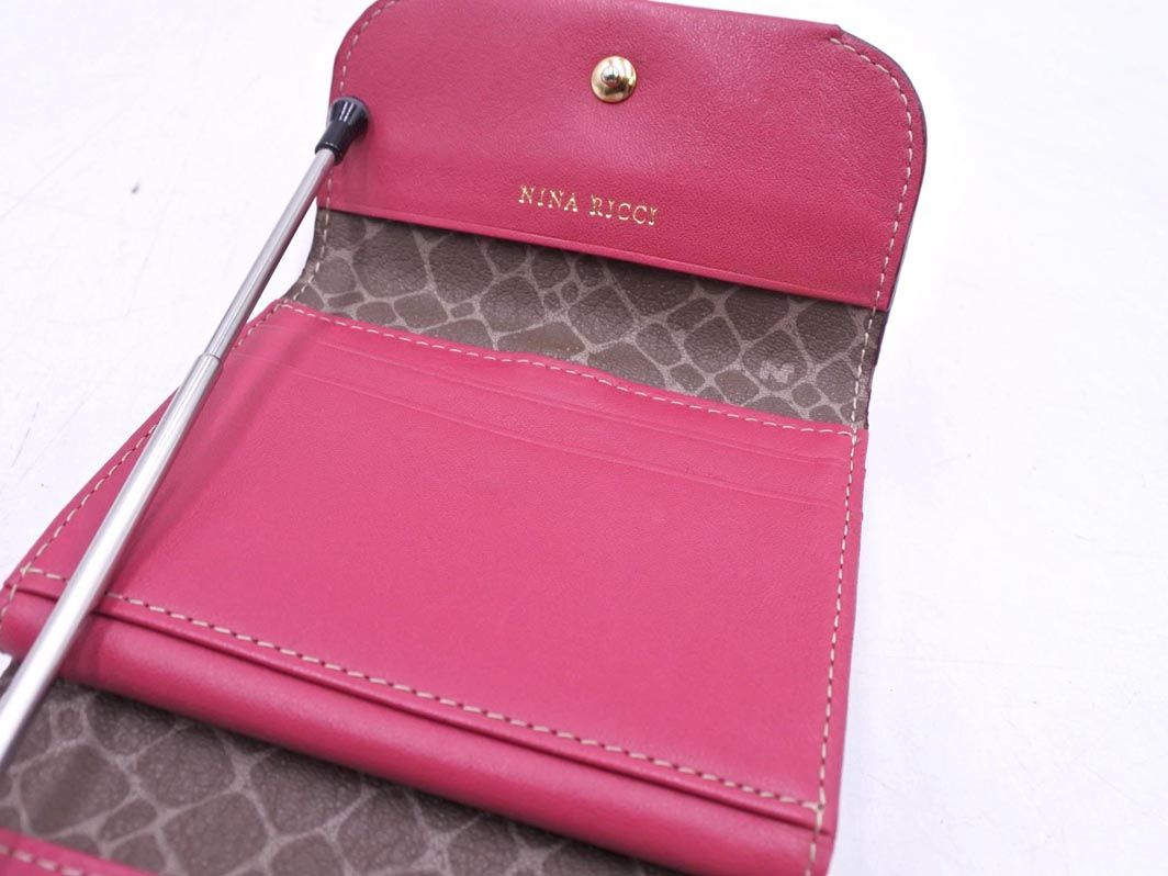 NINA RICCI 三つ折り財布 ブラウン/ピンク NINA RICCI 三つ折り財布