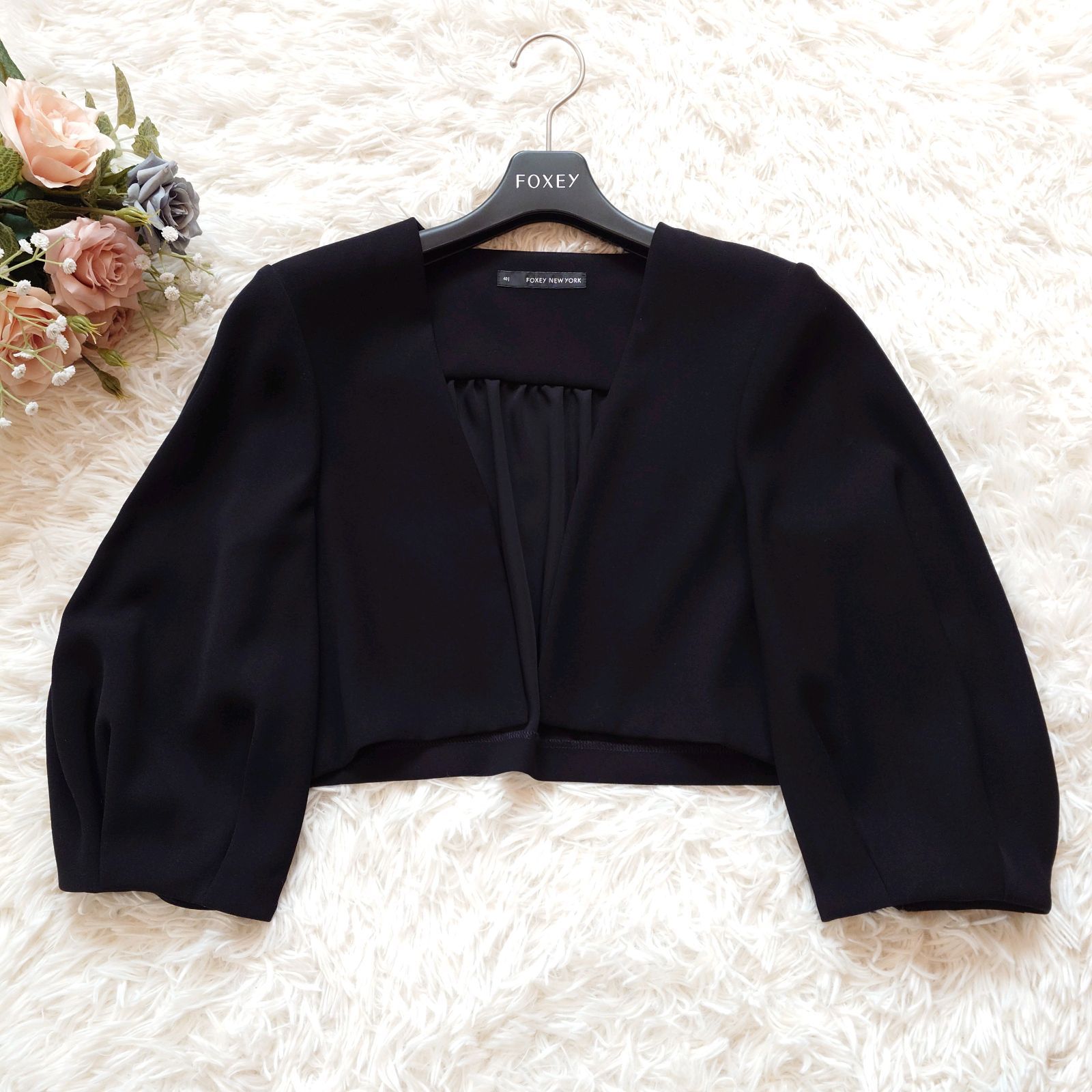 美品 フォクシー ニューヨーク FOXEY NEW YORK ボレロ ノーカラー