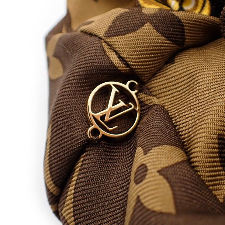 美品 ルイヴィトン モノグラム コンフィデンシャル シュシュ ブラック ブラウン LOUIS VUITTON（ルイ・ヴィトン） モノグラム コンフィデンシャル