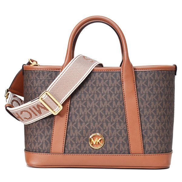 MICHAEL KORS ブラウン サッチェルスモール2wayトートバッグ マイケルコース バッグ MICHAEL KORS レザー ルイーザ モノグラム