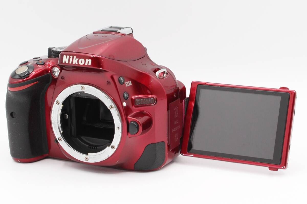 ニコン Nikon D5200 ボディ レッド バリアングル液晶 現状品 ☆ ♯444