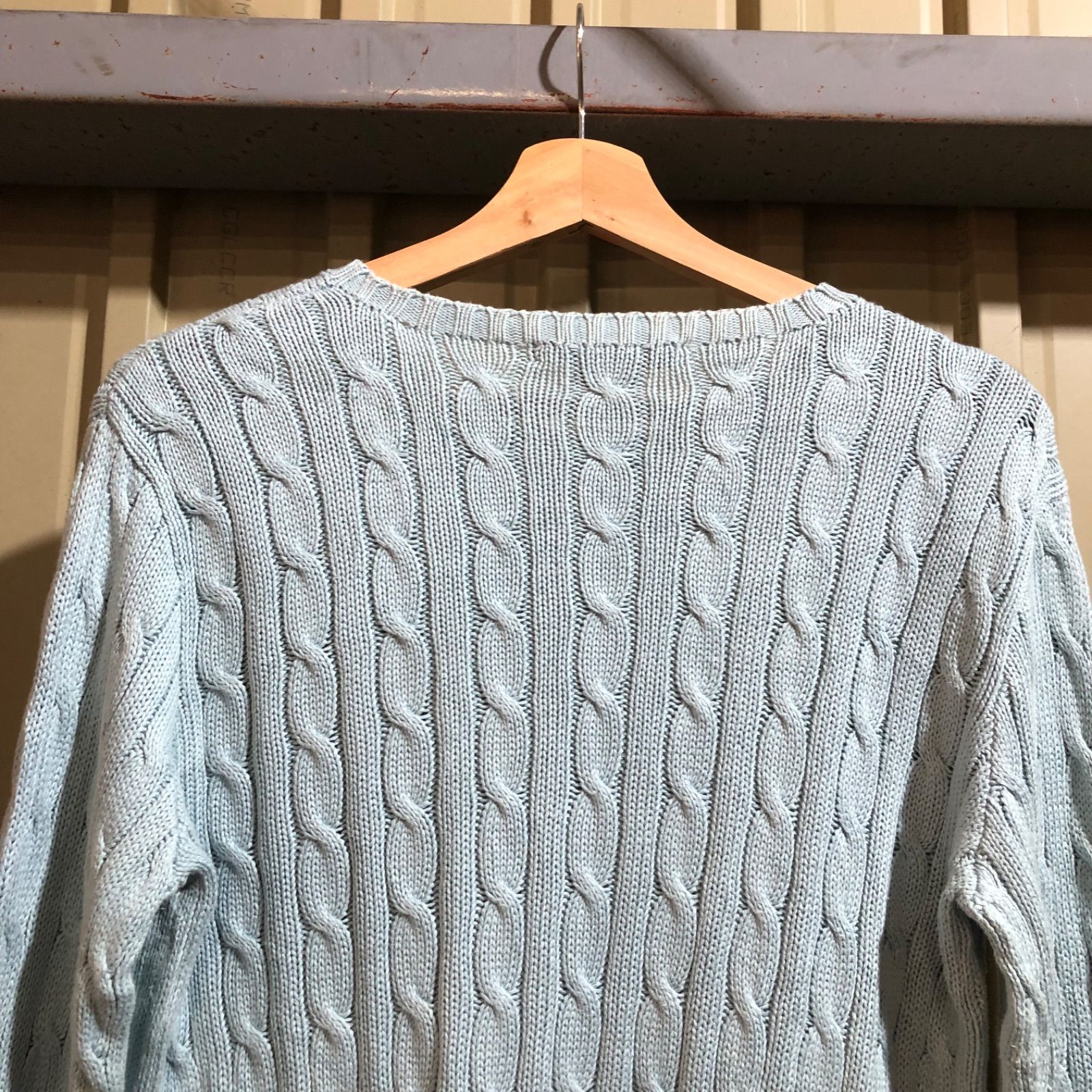 1524 Ralph Lauren セーター 水色 M ラルフローレン ニット コットン