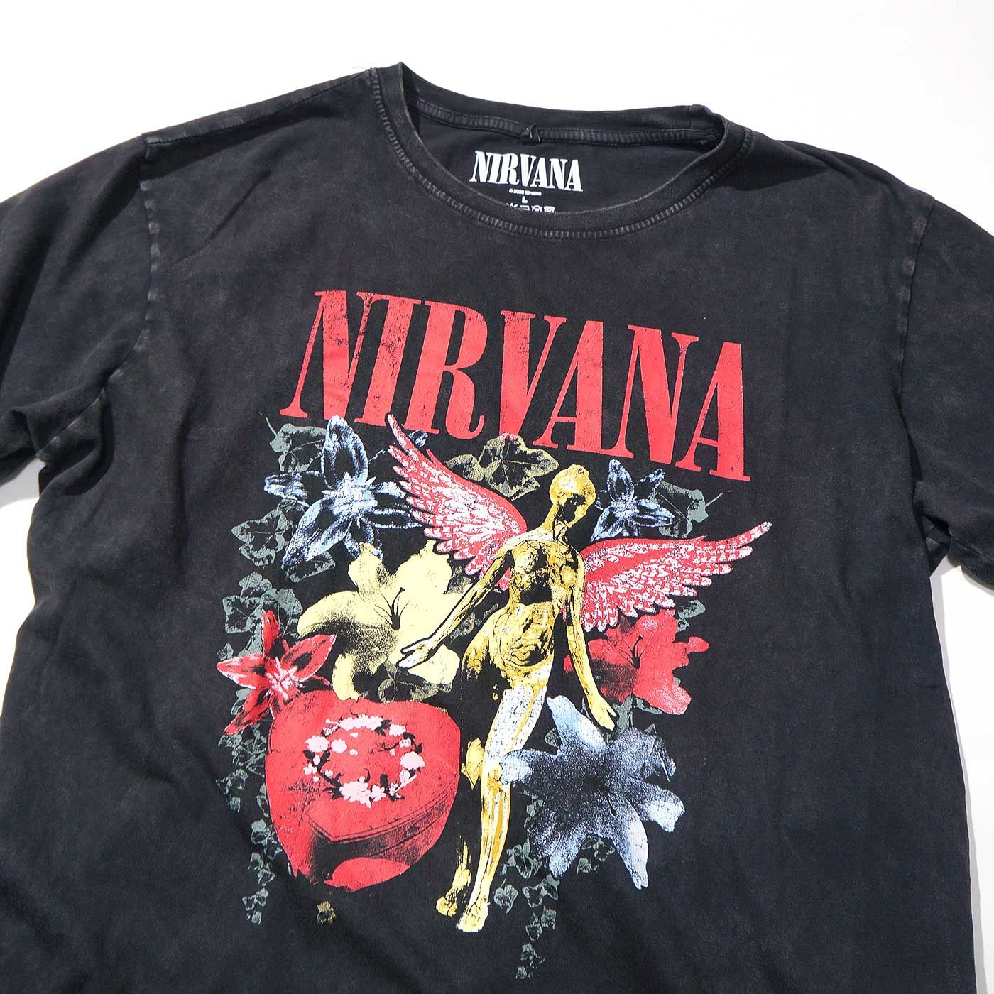公式 新品 NIRVANA Tシャツ In Utero ストーンウォッシュ 黒 