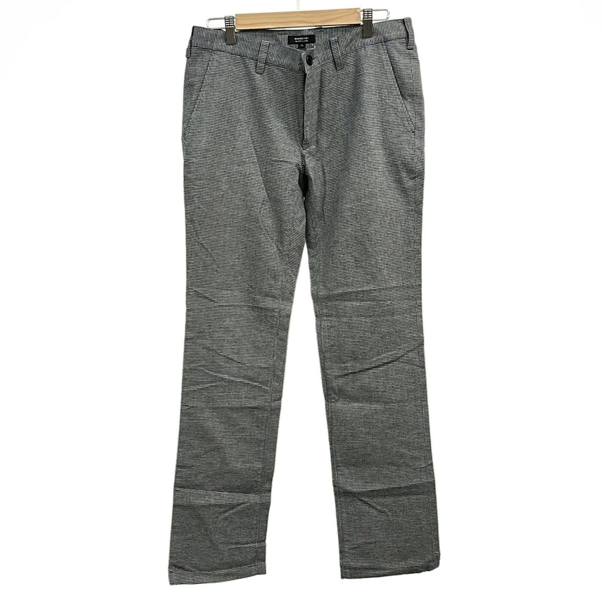 極美品☆BURBERRY BLACK LABEL ブラックレザーパンツ 79 中古・古着通販】BURBERRY BLACK LABEL (バーバリーブラックレーベル