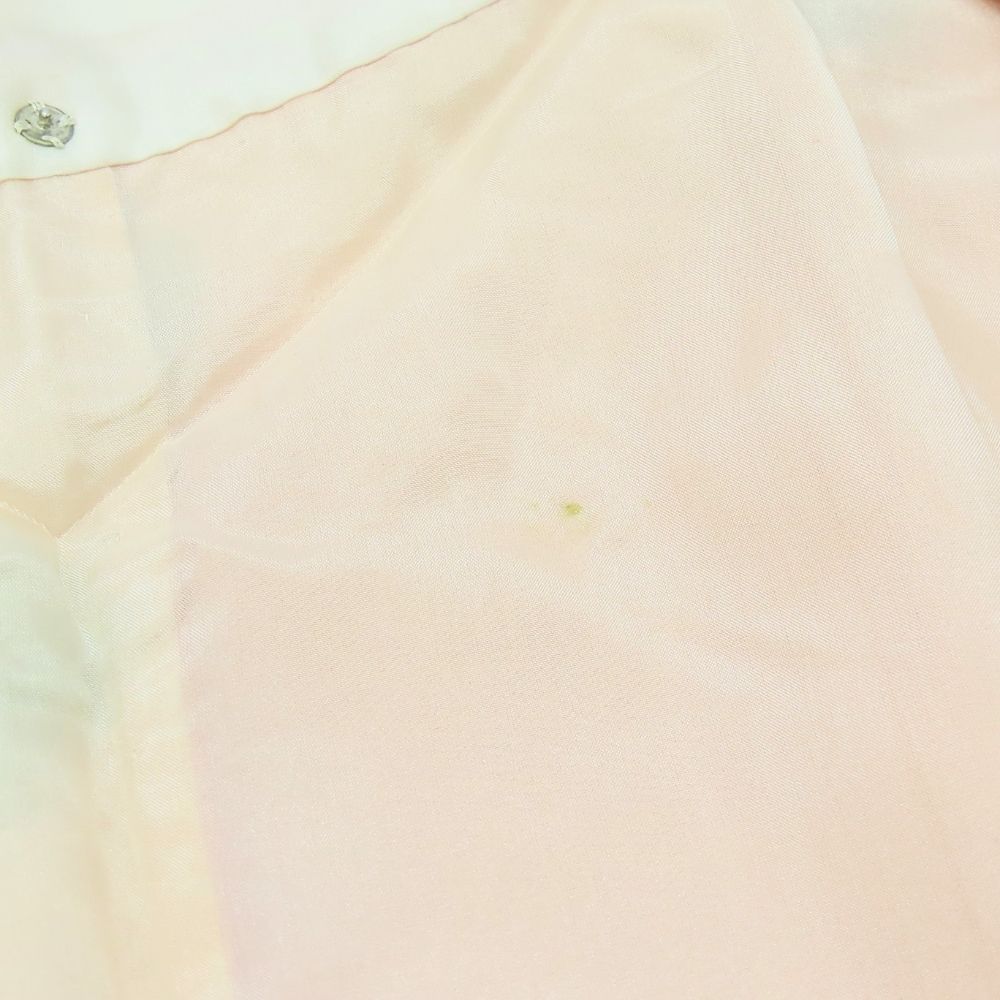 【中古】 小紋 光沢あり 正絹 オレンジ系 サーモンピンク グリーン 椿 可愛い 和装 呉服 和服 きもの レディース 女性 中古】 小紋 光沢あり 正絹 オレンジ系 サーモンピンク グリーン 椿