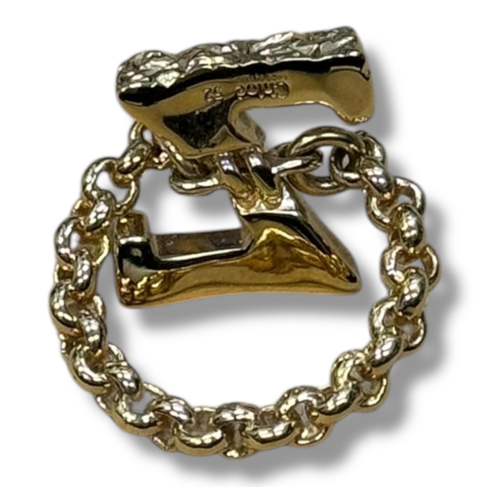 Chloe イニシャルリング Z チェーンリング 指輪 クロエ ゴールド 9号