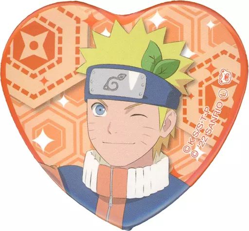 NARUTO サンリオコラボ　ヒナタ　ハート型ホロバッジ アニメ「NARUTO-ナルト-」サンリオキャラクターズコラボの新商品が登場