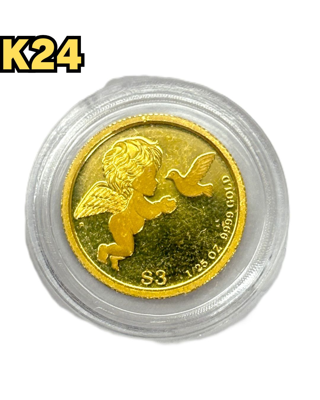 K24】 コインケース付き ツバル エンジェルコイン 鳩 3ドル 1/25オンス 1.2g - メルカリ