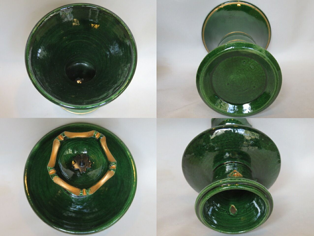 新春)七世 川崎和楽作 三具足 供茶茶碗 盛物台セット 青楽 赤楽 利休 新春)七世 川崎和楽作 三具足 供茶茶碗 盛物台セット 青楽 赤楽 利休