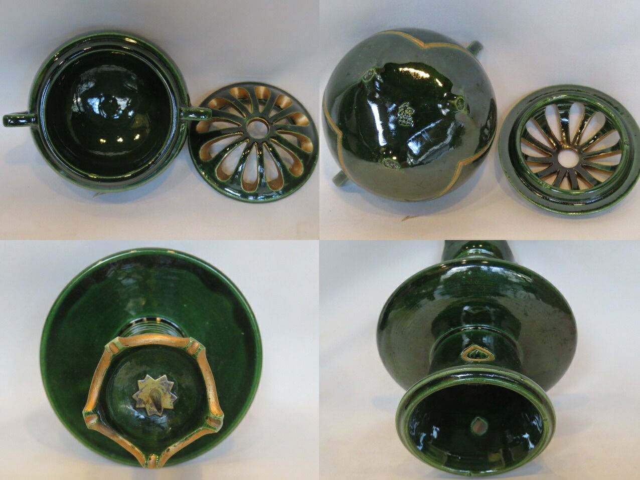 期間限定特価 茶道具 三具足 七世 川嵜和楽 川崎和楽 新品 新春）七世 川崎和楽作 三具足 供茶茶碗 盛物台セット 青楽 赤楽 利休