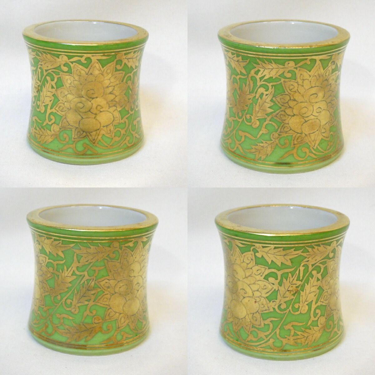 高級茶道具】平安 三代 加藤利昇作 萌黄金襴 台子皆具 一揃 茶道具