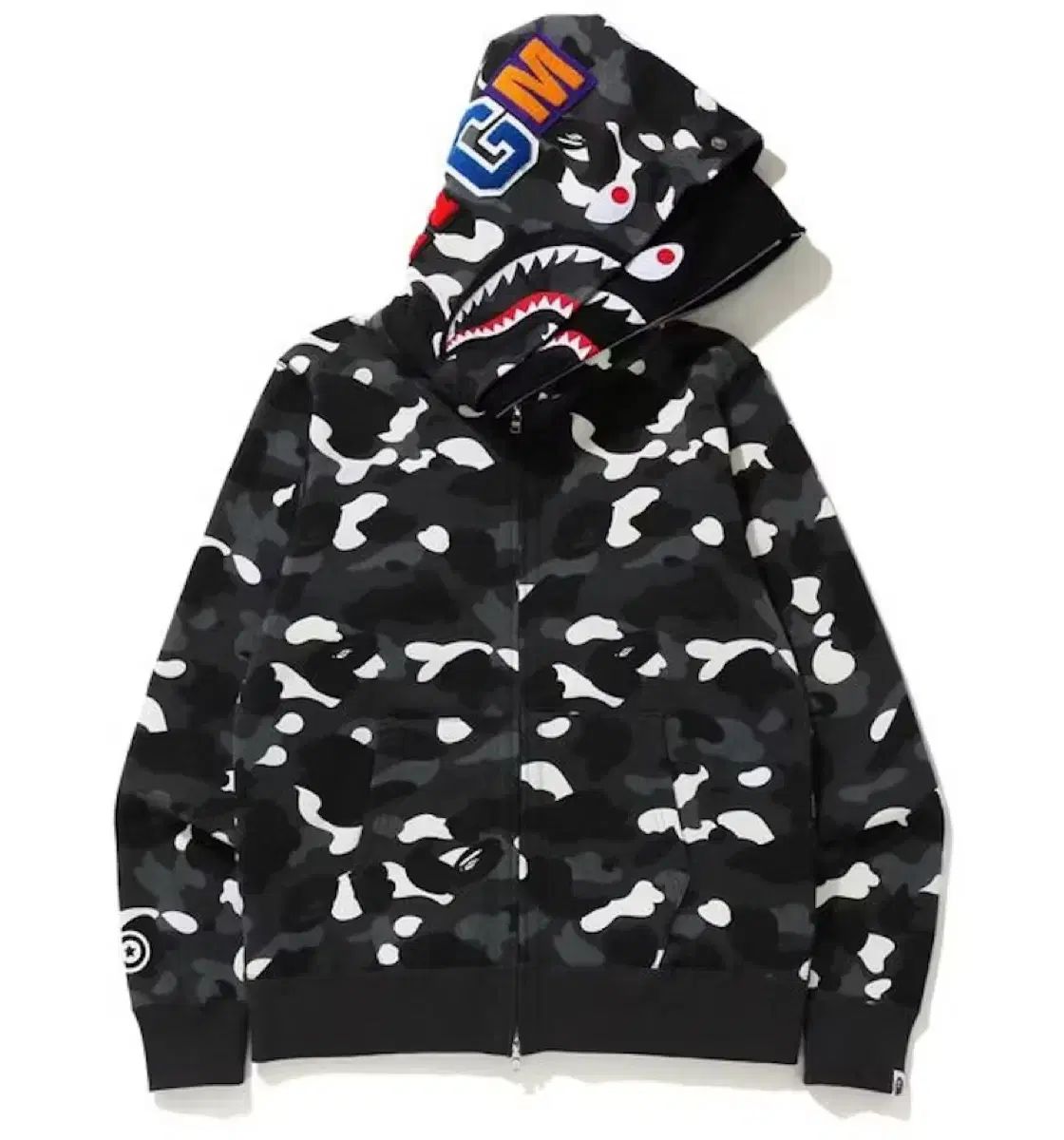 A BATHING APE シティ カモフラ ダブル シャーク フードジップアップ