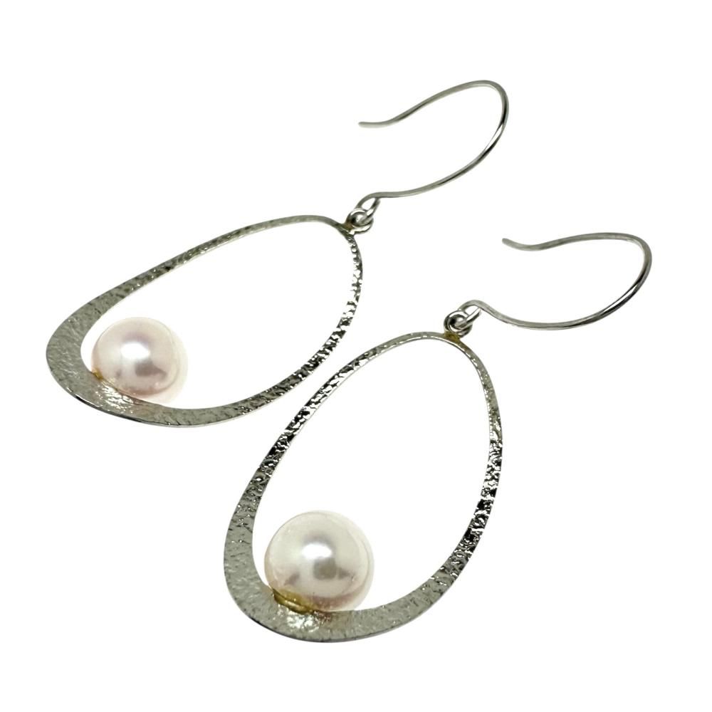 アコヤ真珠5mmUP ピアス Pt900プラチナ 1.3g レディース 【中古