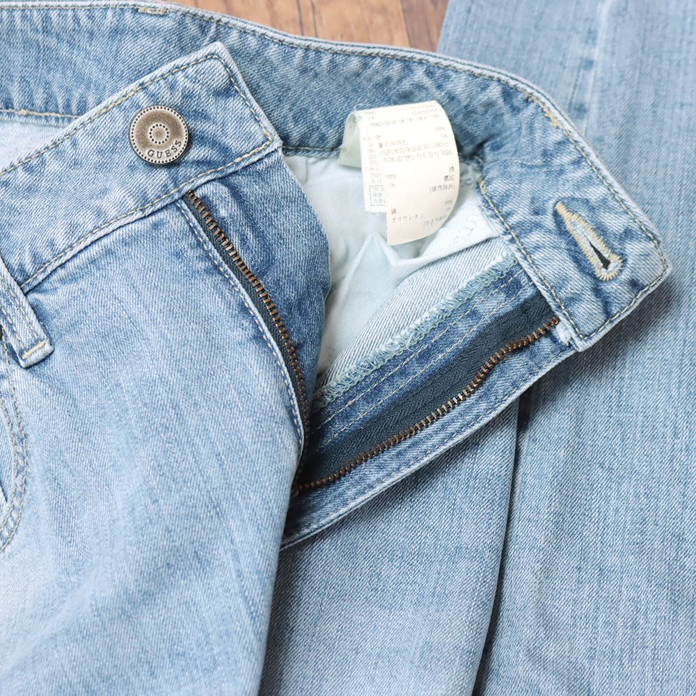 GUESS/32インチ/アンクル丈デニムパンツ MMM1D6079 ストレッチ ウォッシュ ダメージ加工 ストリート 新品/青/ブルー/pb315/