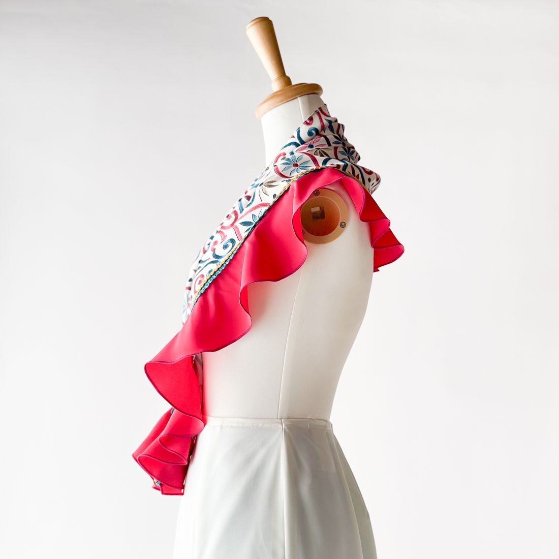 レトロ花柄フリルピキージョ(cr-215)／フラメンコ・ダンス・ベリー