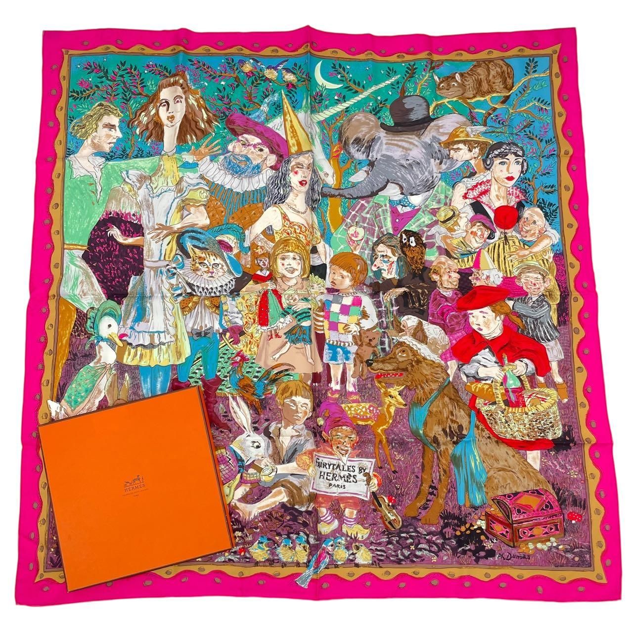 レア 新品同様 HERMES エルメス スカーフ シルク カレ90 FAIRYTALES