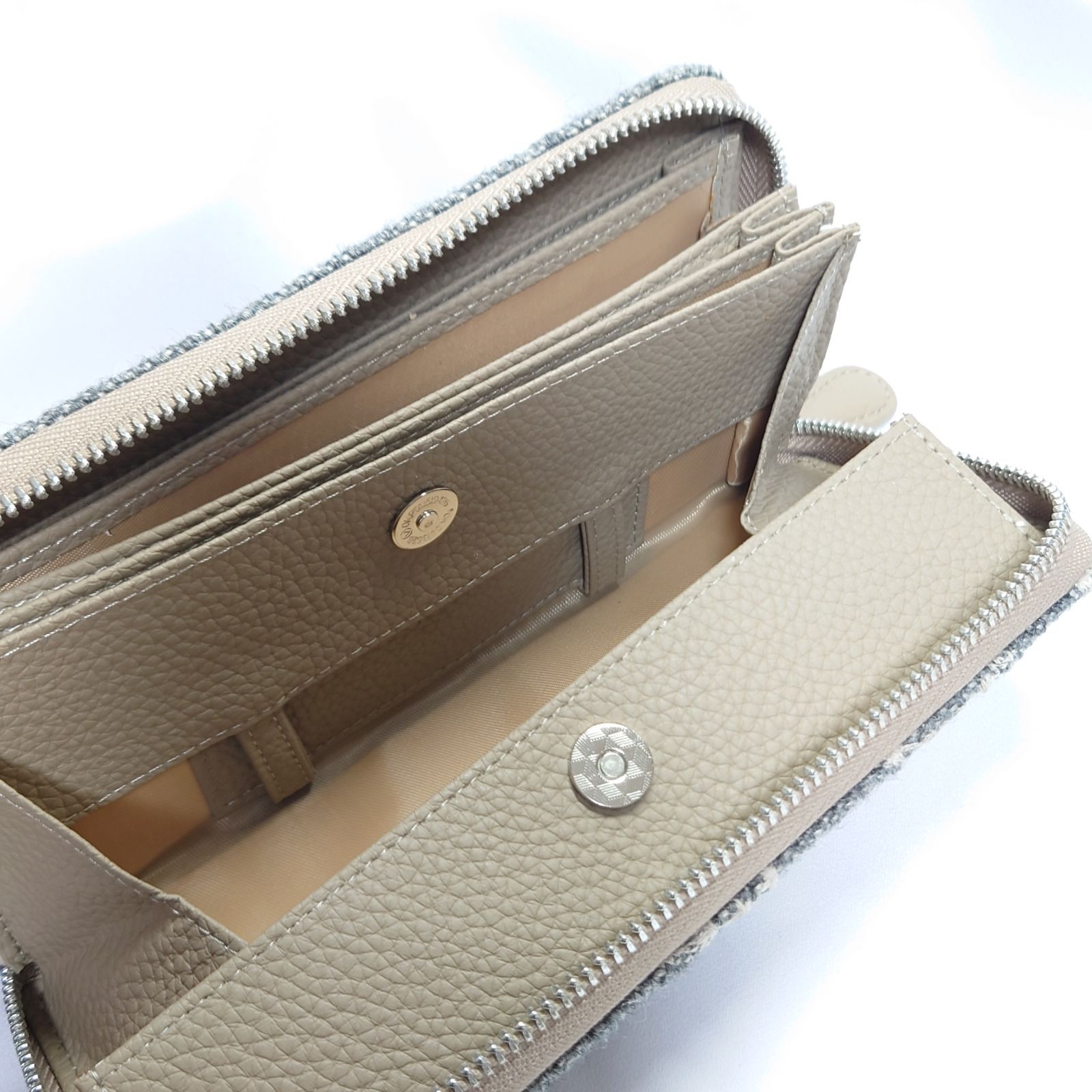 ✿1/19完成 Rin.様確認用 本革ギャルソン長財布 タンバリン グレー