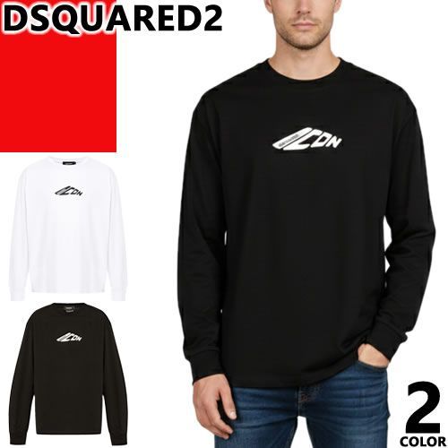 ディースクエアード DSQUARED2 Tシャツ ロンT メンズ 長袖 ロゴ 