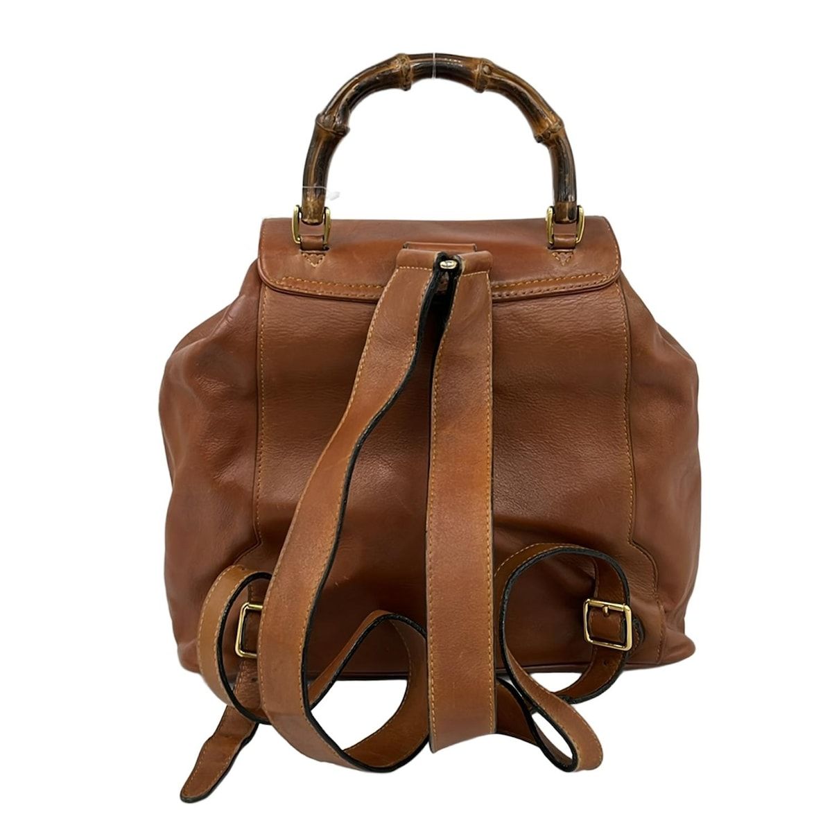 GUCCI(グッチ) リュックサック バンブー ブラウン レザー - メルカリ