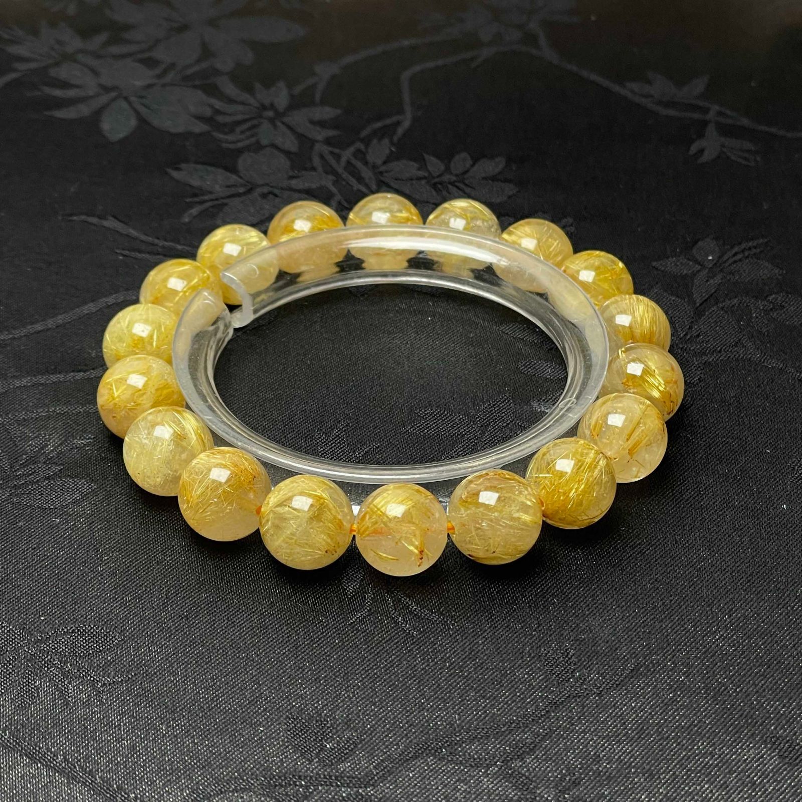 ルチルクォーツ　　金運 天然美品☆【60A極!極満針ルチルクォーツ】☆ブレスレット 天然石 金運