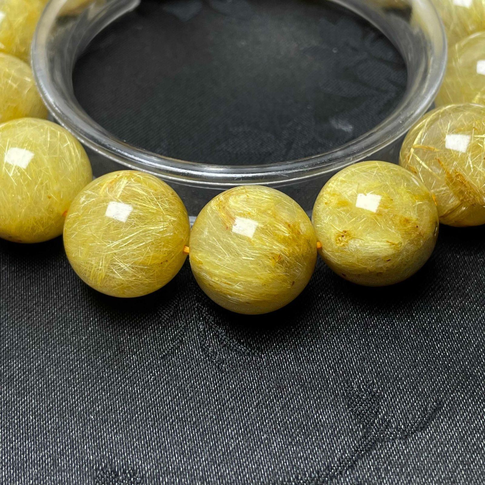 逸品 EU製 レア EU製極!極満針ルチルクォーツブレスレット