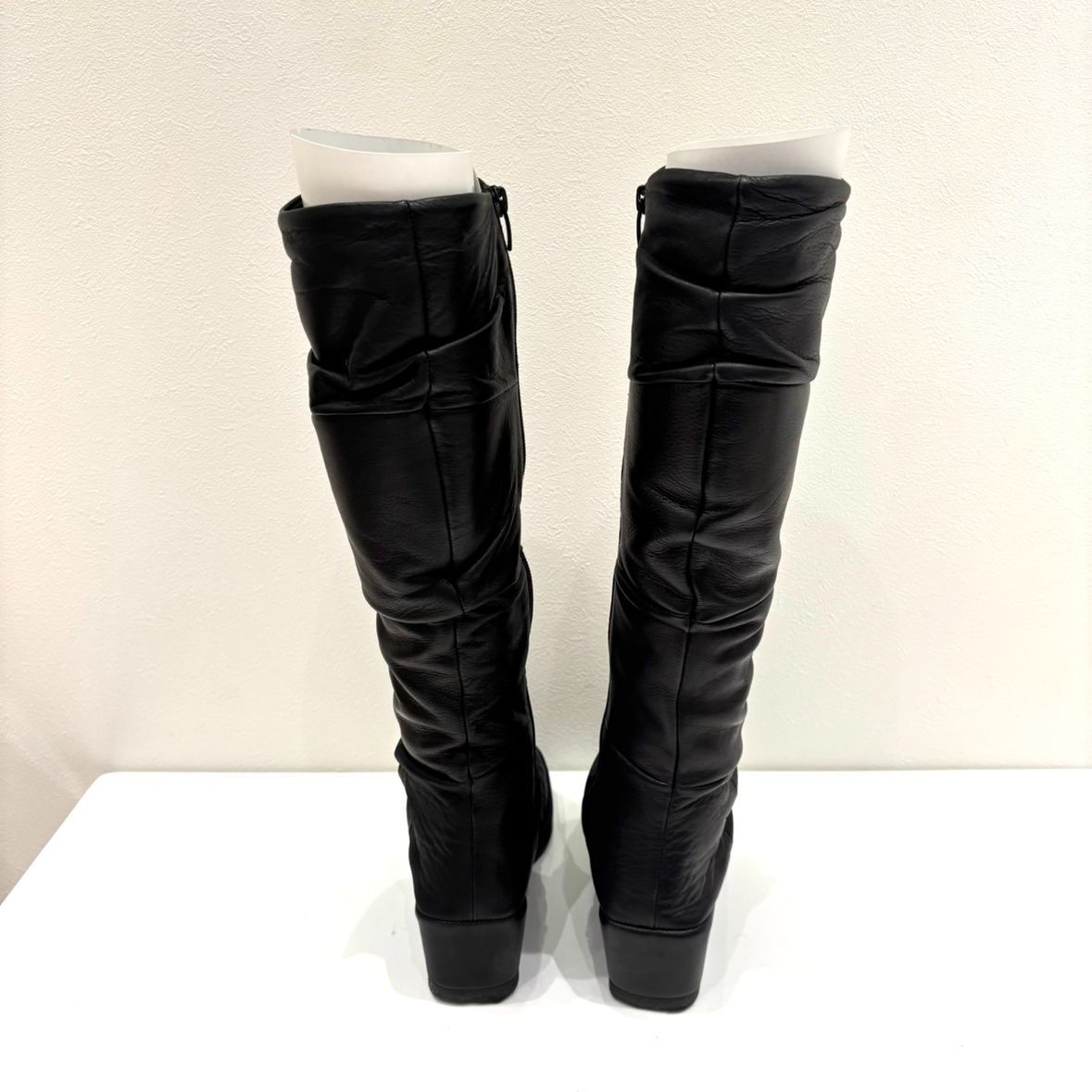 ブラックレザー ロングブーツ Modeet Jacobo DICI売り尽くし ブラック