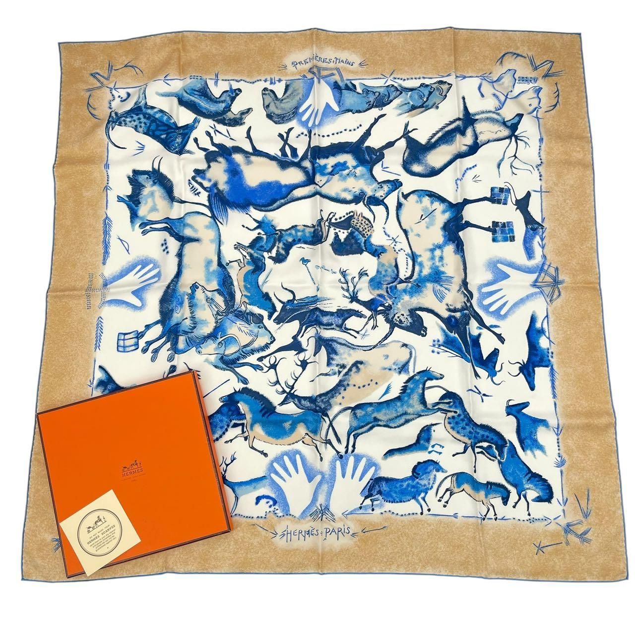 極美品 HERMES エルメス カレ90 シルク スカーフ PREMIERES MAINS 最初 