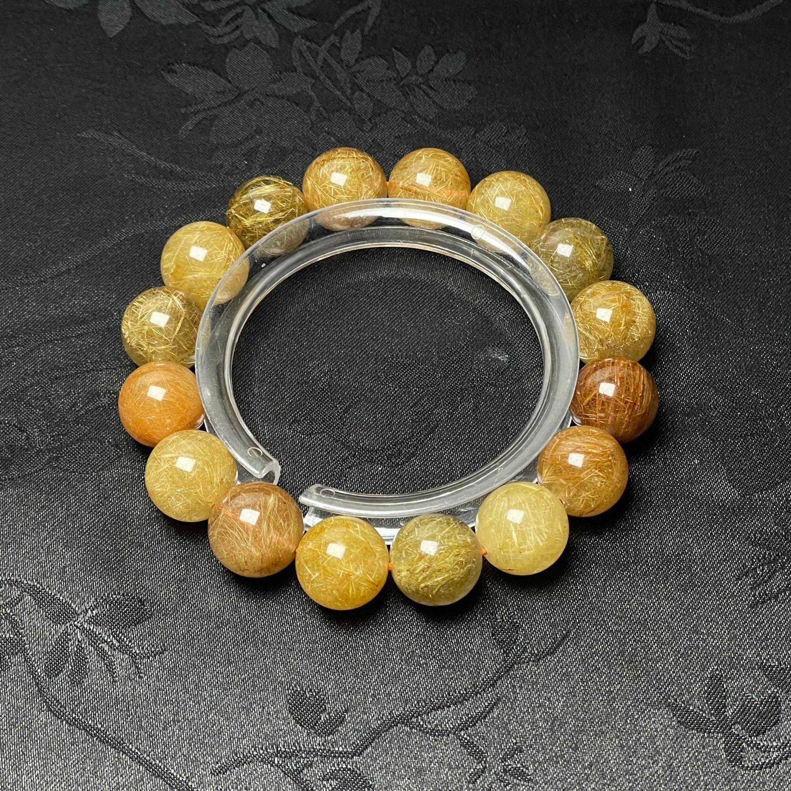 まあ　天然石 天然石☆【65Aビーナスルチルクォーツ】☆ブレスレット 天然石 金運 13