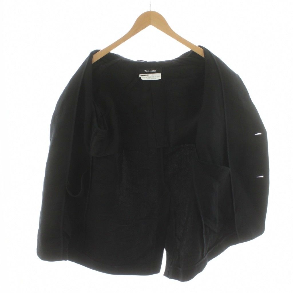 ヴェリテクール　テーラードジャケット ヴェリテクール Veritecoeur リラックス テーラードジャケット F 黒