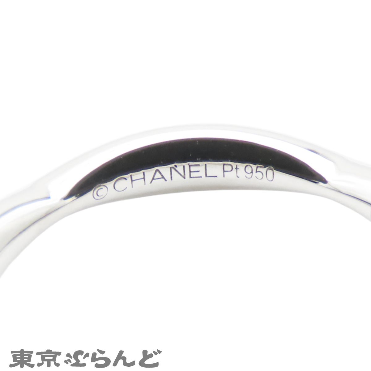 2日に取消CHANEL カメリアプラチナ950 ハーフダイヤリング#48シャネル