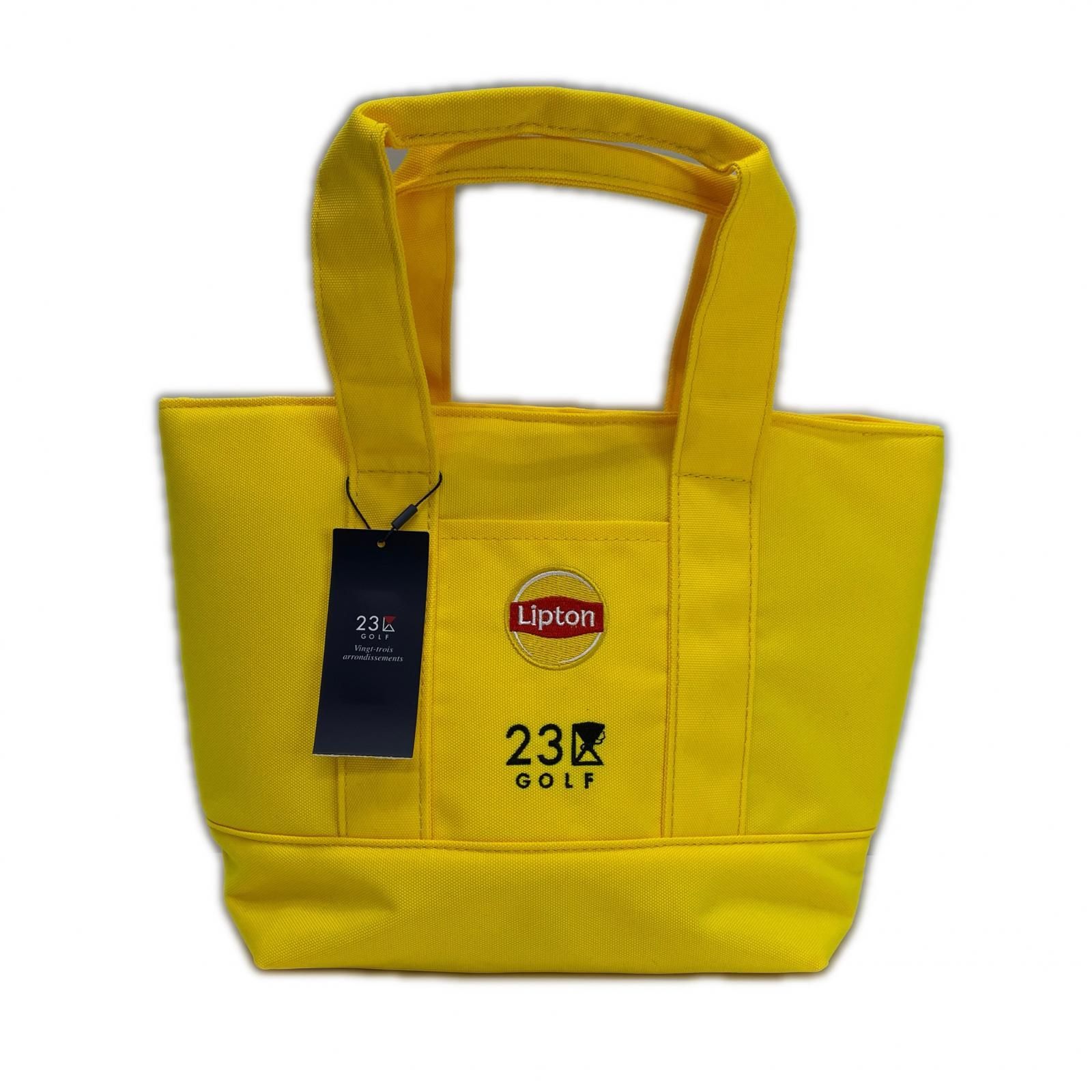 未使用品 23区ゴルフ 23区GOLF カートバッグ 黄 リプトン×23区ゴルフ