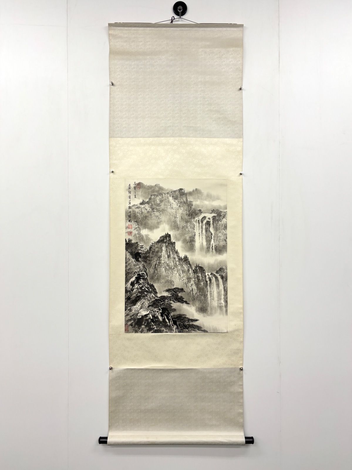 掛軸 M.63 愛新覺羅毓峘 山水 落款印あり ＃茶掛＃古美術 #骨董品