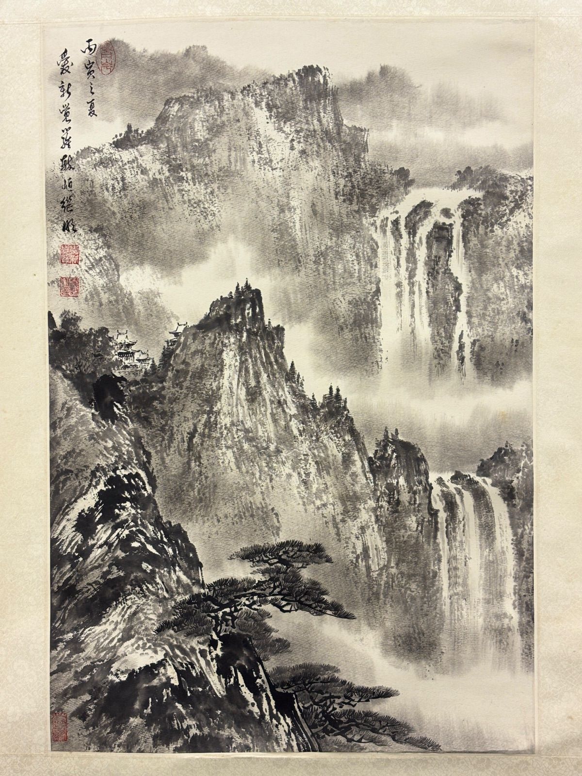 【掛け軸】古画 水墨山水画 骨董 古美術 掛け軸】286 榎本渓崖「水墨山水」#茶掛 #掛軸 #古美術 #骨董 #お
