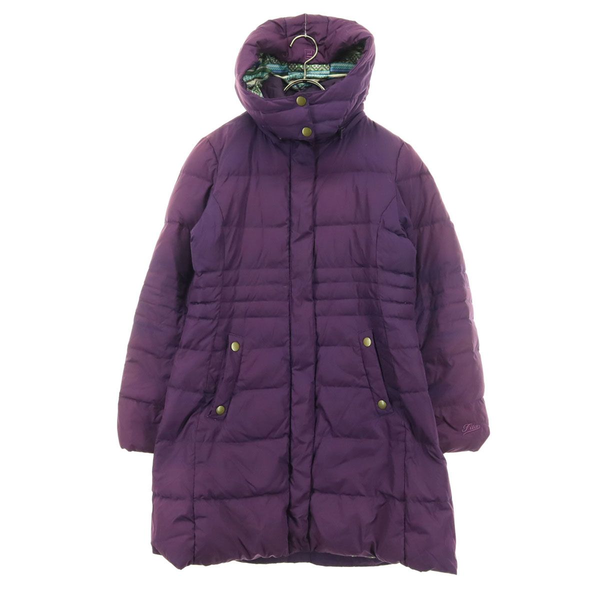 人気】 【上質】 フィラゴルフ ロング ダウンジャケット M パープル