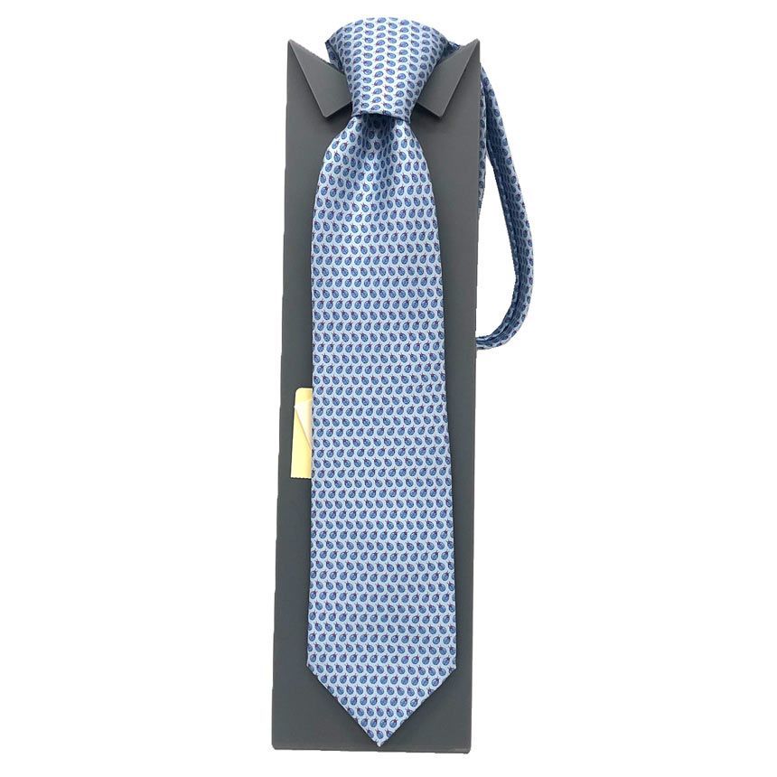 【試着のみ】エルメス　ネクタイ エルメス HERMES ネクタイ GET LUCKEY てんとうむし ライトブルー