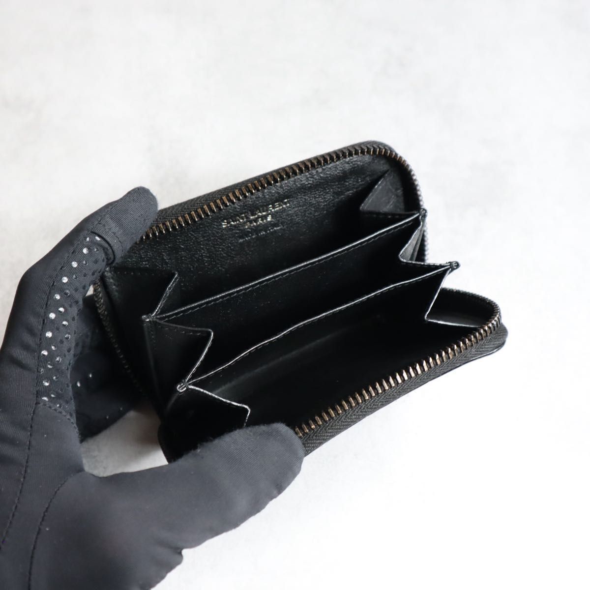 ✨極美品　付属品あり✨サンローラン　三つ折り　クロコ　カサンドラ　小銭入れ　黒 美品】サンローラン カサンドラ 三つ折り財布 クロコ ブラック 529976