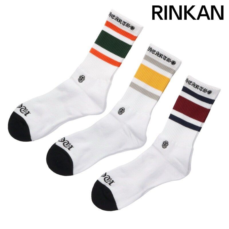 クロムハーツ SOCKS CH STRIPES 3PK ストライプ柄ソックス靴下 メンズ