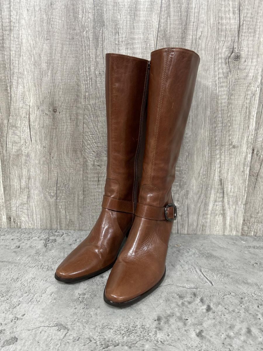 TRUSSARDI トラサルディ レザー ロング ブーツ size24 1/2/茶