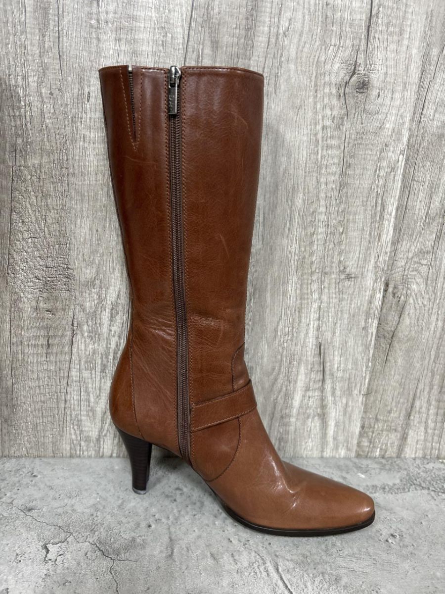 試着のみ24cm TRUSSARDI トラサルディ 2way ロングブーツ TRUSSARDI トラサルディ レザー ロング ブーツ size24 1/2/茶