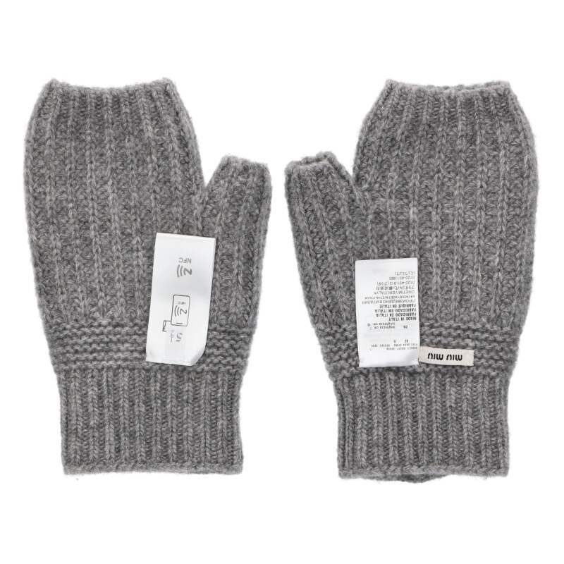 ミュウミュウのニット手袋 ミュウミュウ】 ウールxモヘア グローブ 手袋 (MiuMiu/手袋) 112031477