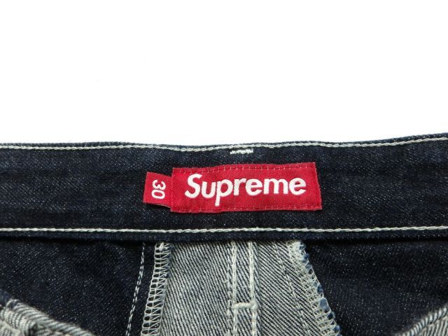 SUPREME 25ss Paneled Stripe Baggy Jean Indigo サイズ30