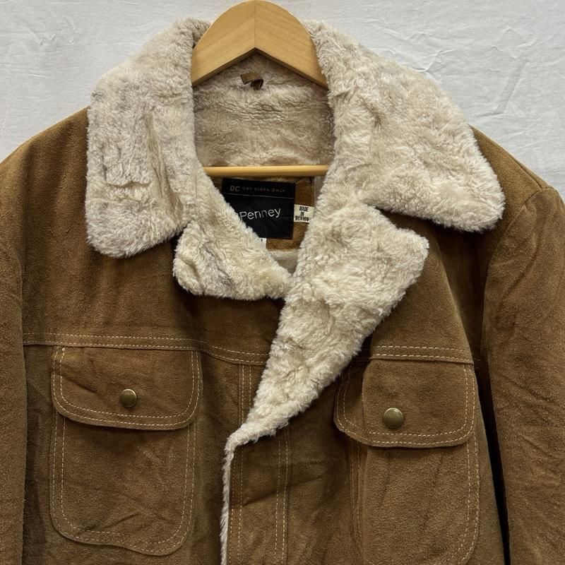 70S　80S　メキシコ製　DEPT　短丈レザージャケット　スエードブルゾン ジェーシーペニー 70年代 ビンテージ メキシコ製 スエードレザー 裏