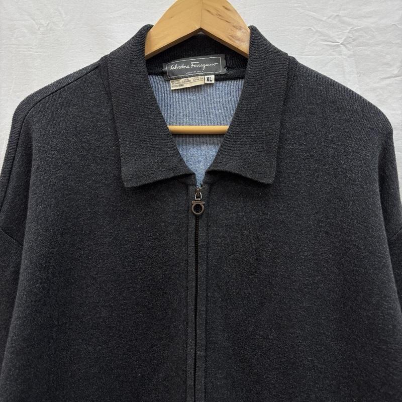 サルヴァトーレフェラガモ イタリア製 襟付き ジップアップ コットン