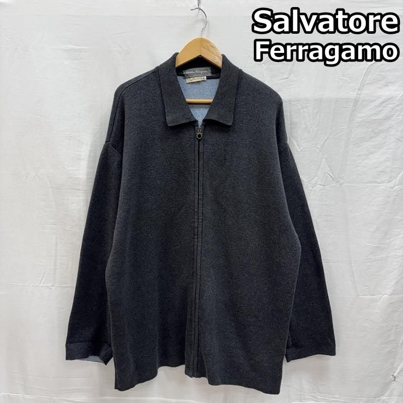 サルヴァトーレフェラガモ イタリア製 襟付き ジップアップ コットン