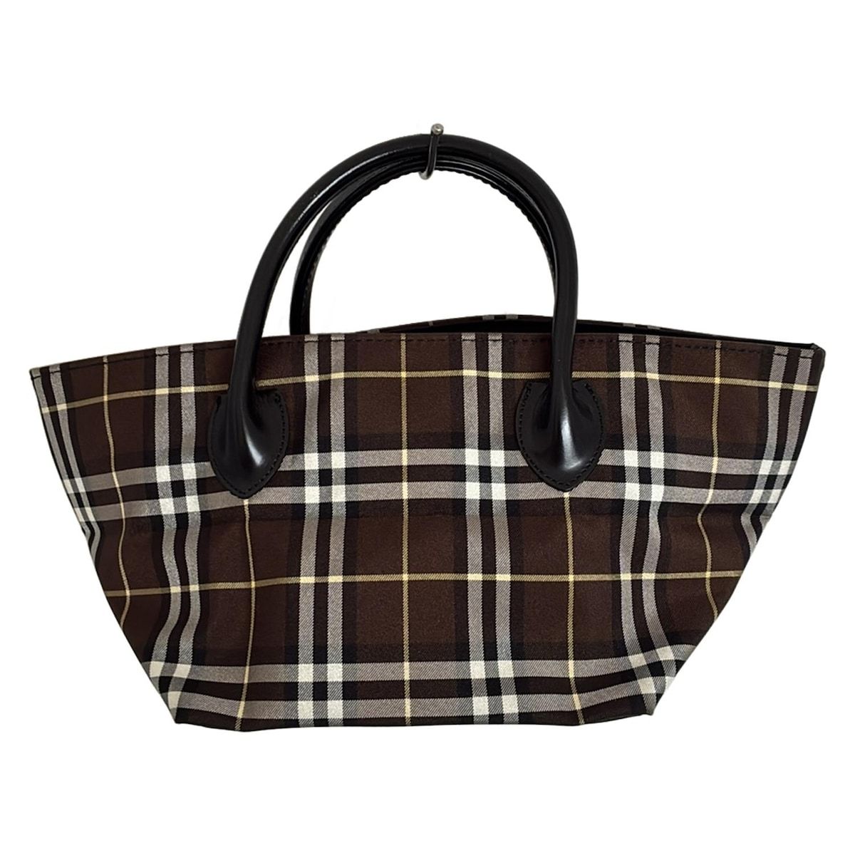 バ−バリ− バーバリーズ ハンドバッグ ブラウン×マルチ チェック柄