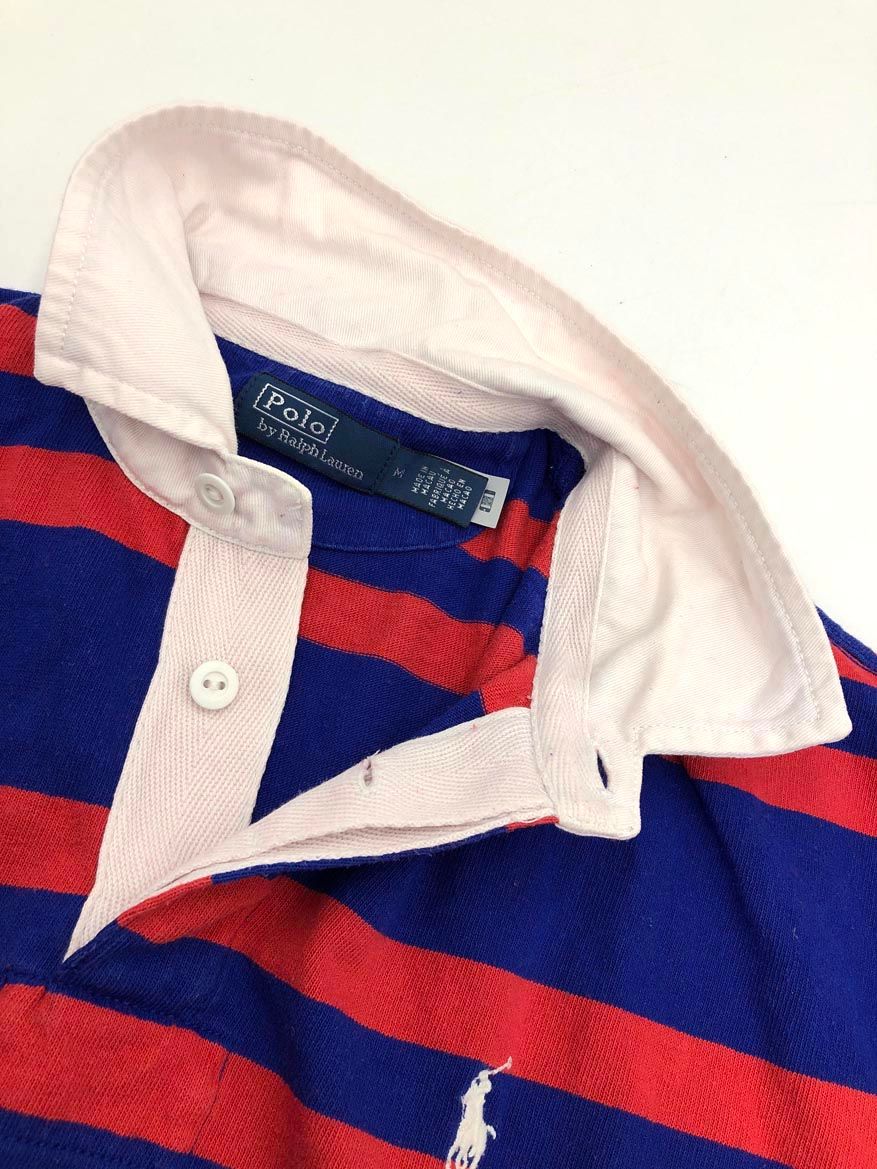 【美品】ポロバイラルフローレン☆M☆ラガーシャツ☆ポニー刺繍☆マルチストライプ POLO RALPH LAUREN ポロ ラルフローレン ポニー刺繍 ストライプ ラガー